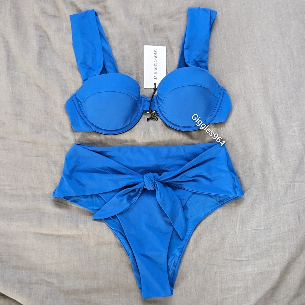 WeWoreWhat Claudia Riviera Bikini Set Matisse Blue - Picture 2 of 8
